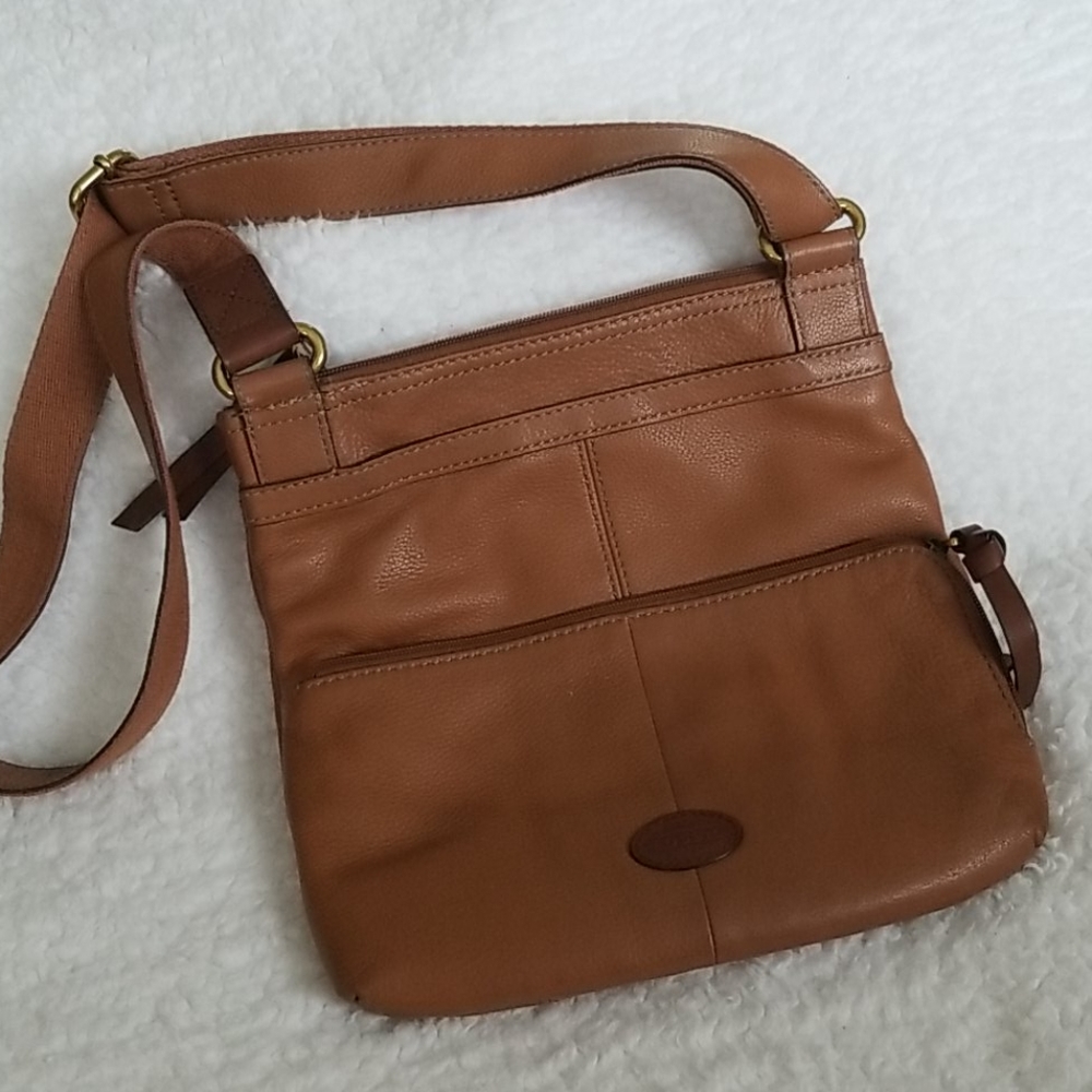 FOSSIL Morgan Traveler Crossbody Bag Genuine Leather Y2K Purse